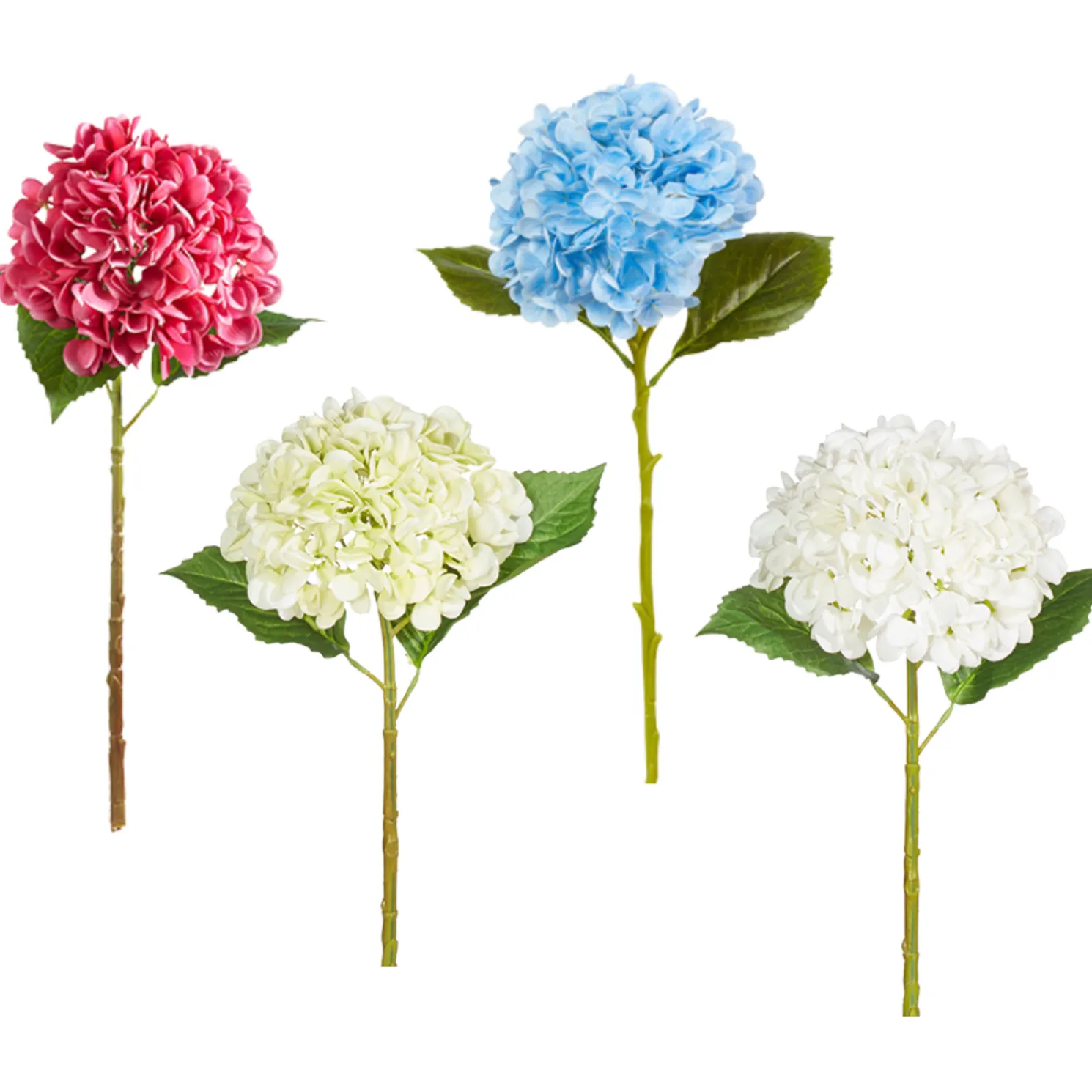 Raz 19" Real Touch White, Green, Pink, or Blue Hydrangea Stem