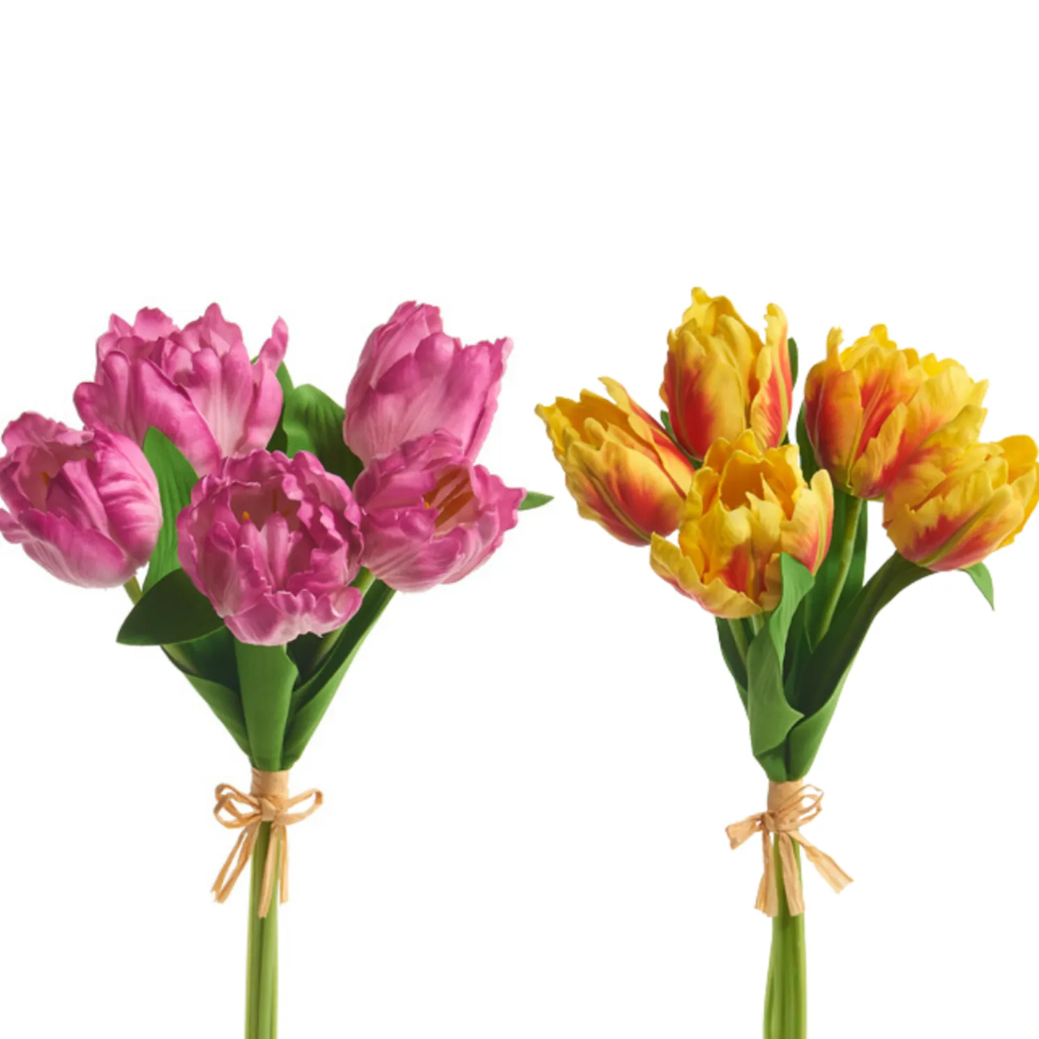 Raz 15" Real Touch Yellow or Pink Parrot Artificial Tulip Bundle