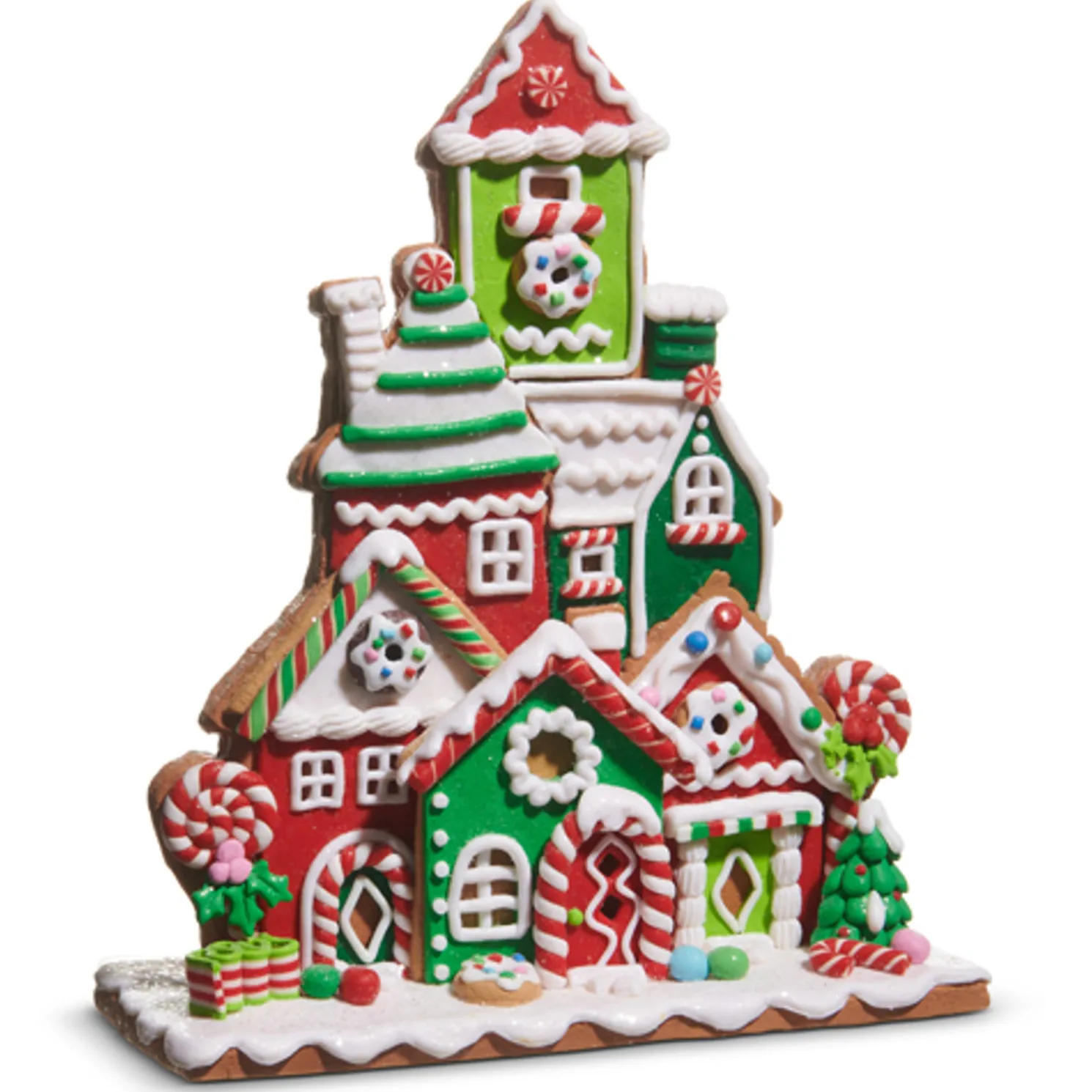 Raz 11" Red and Green Flat Gingerbread Village Christmas Decoration 4516673