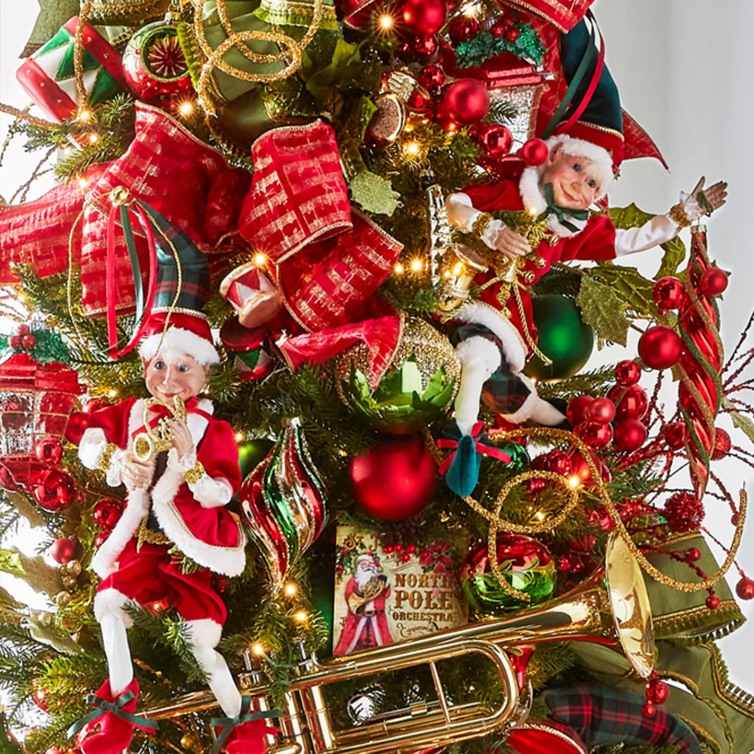 Raz 16" Red and Plaid Posable Christmas Elf Figure 4302355