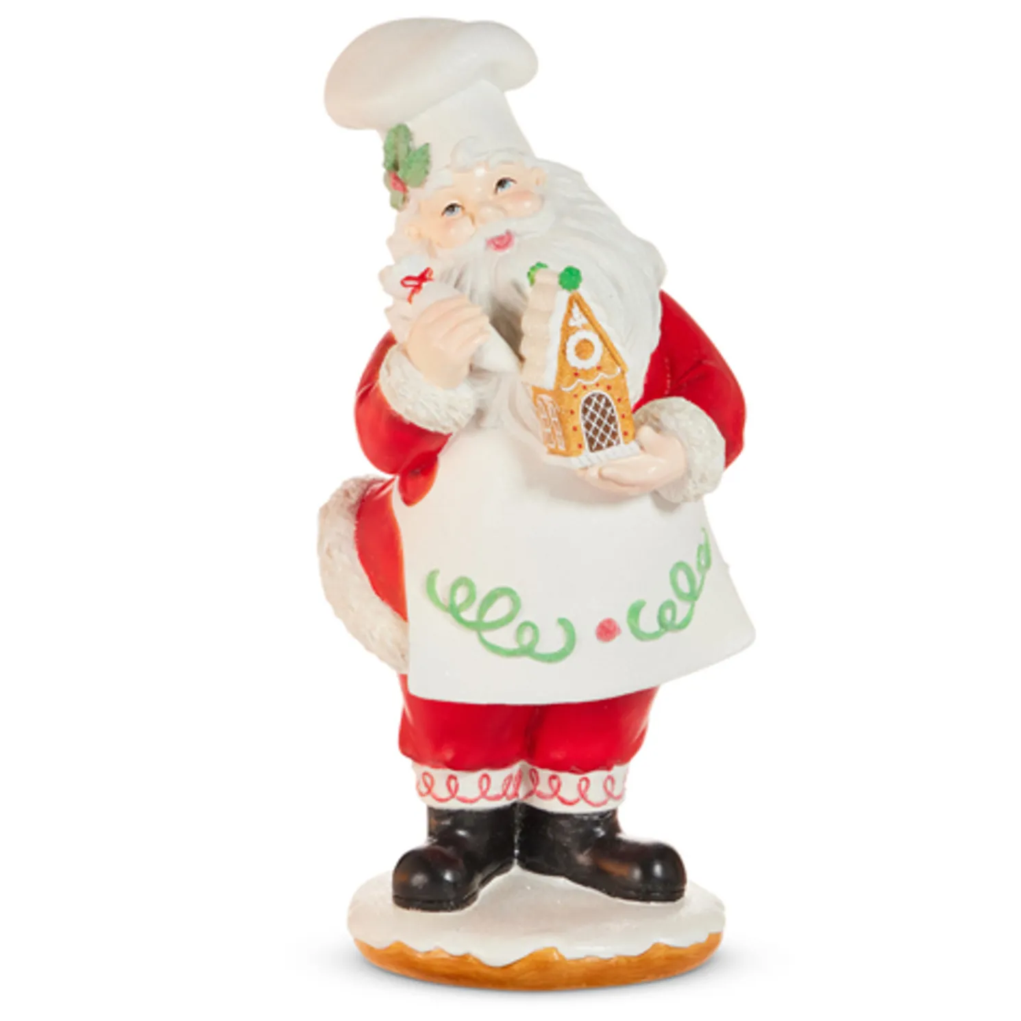 Raz 15" Red Gingerbread House Santa Christmas Figure 4510371