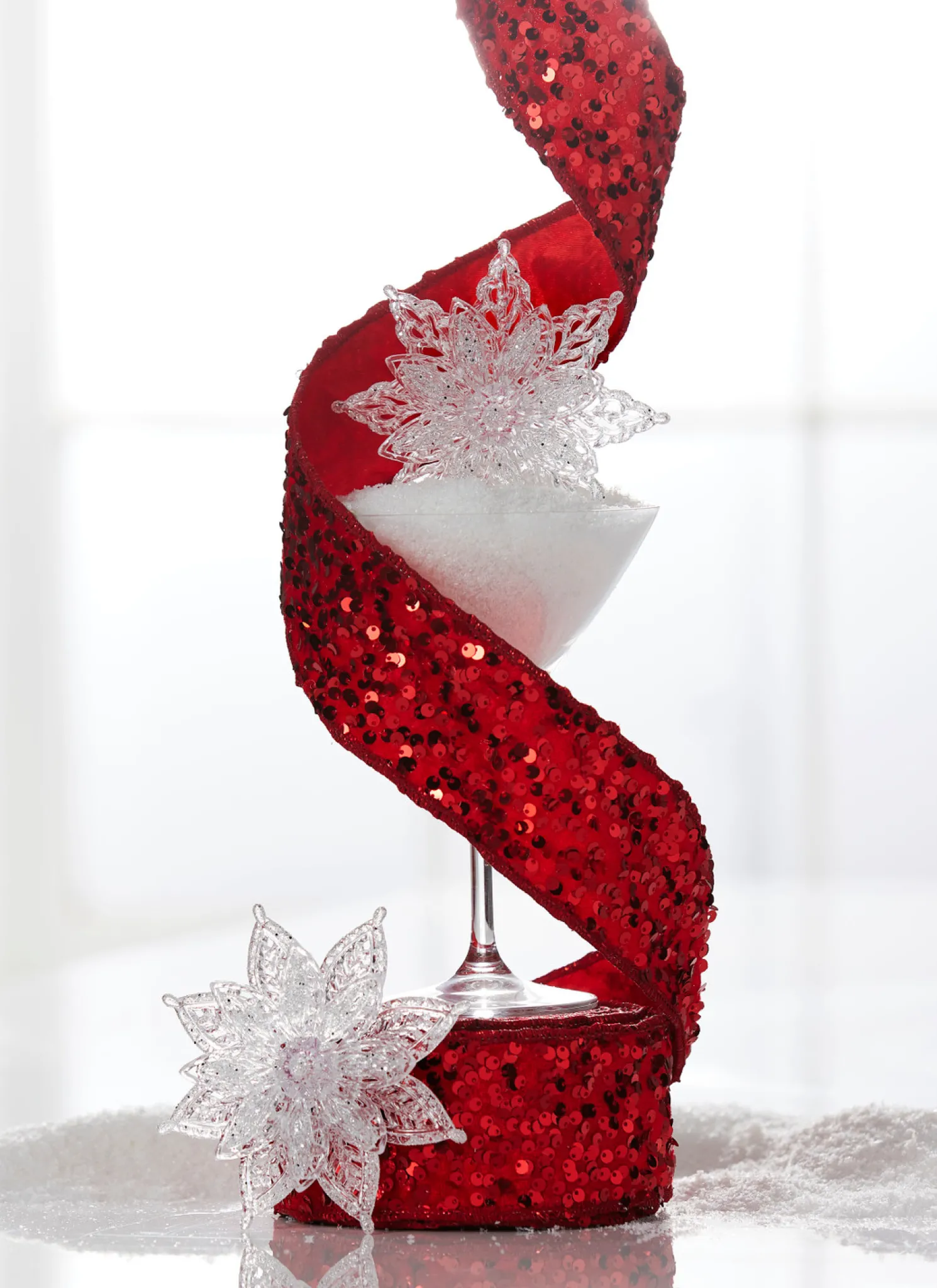 Raz 2.5" Red Sequined Wired Christmas Ribbon R4371759