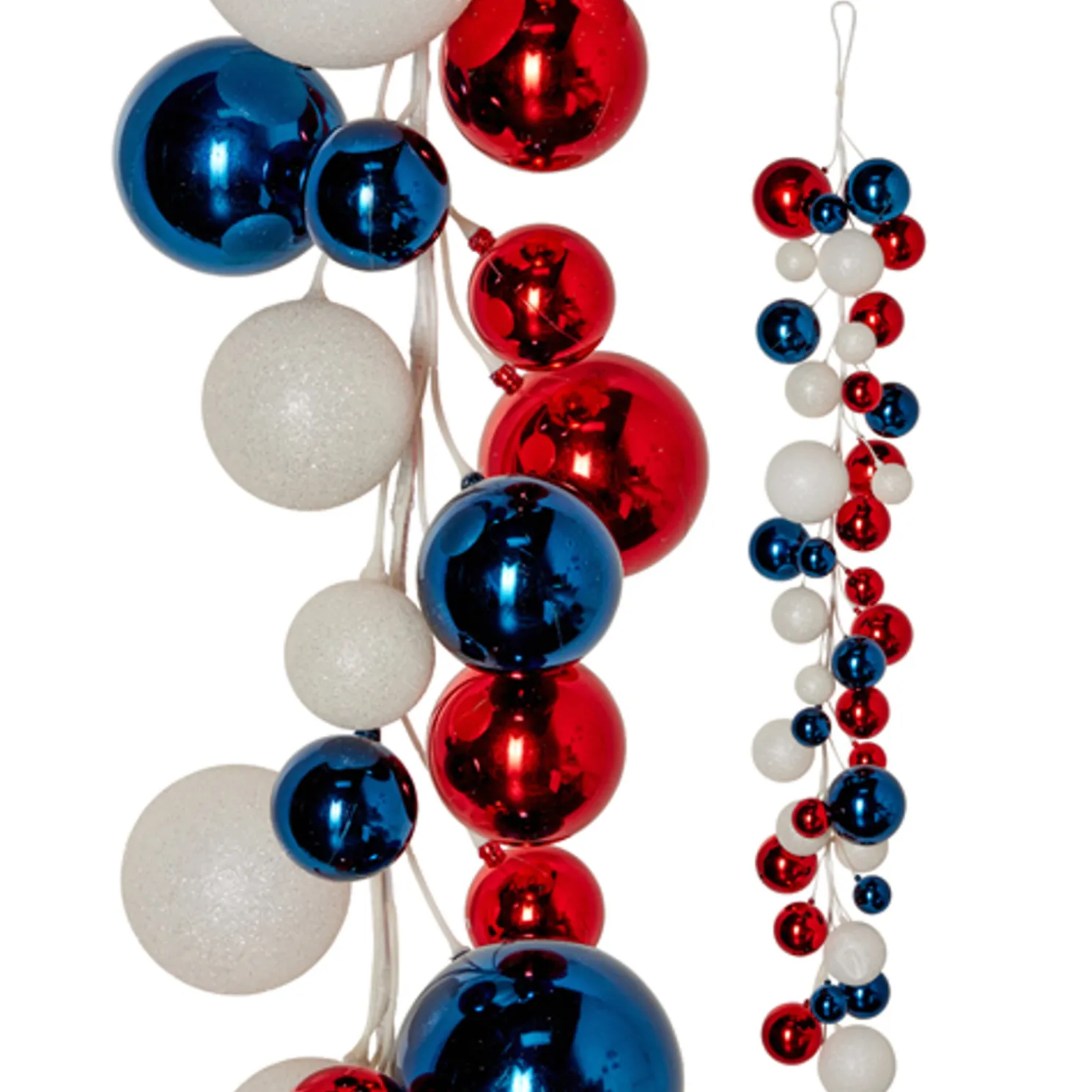 Raz 4' Red, White, and Blue Ball Garland G4532752