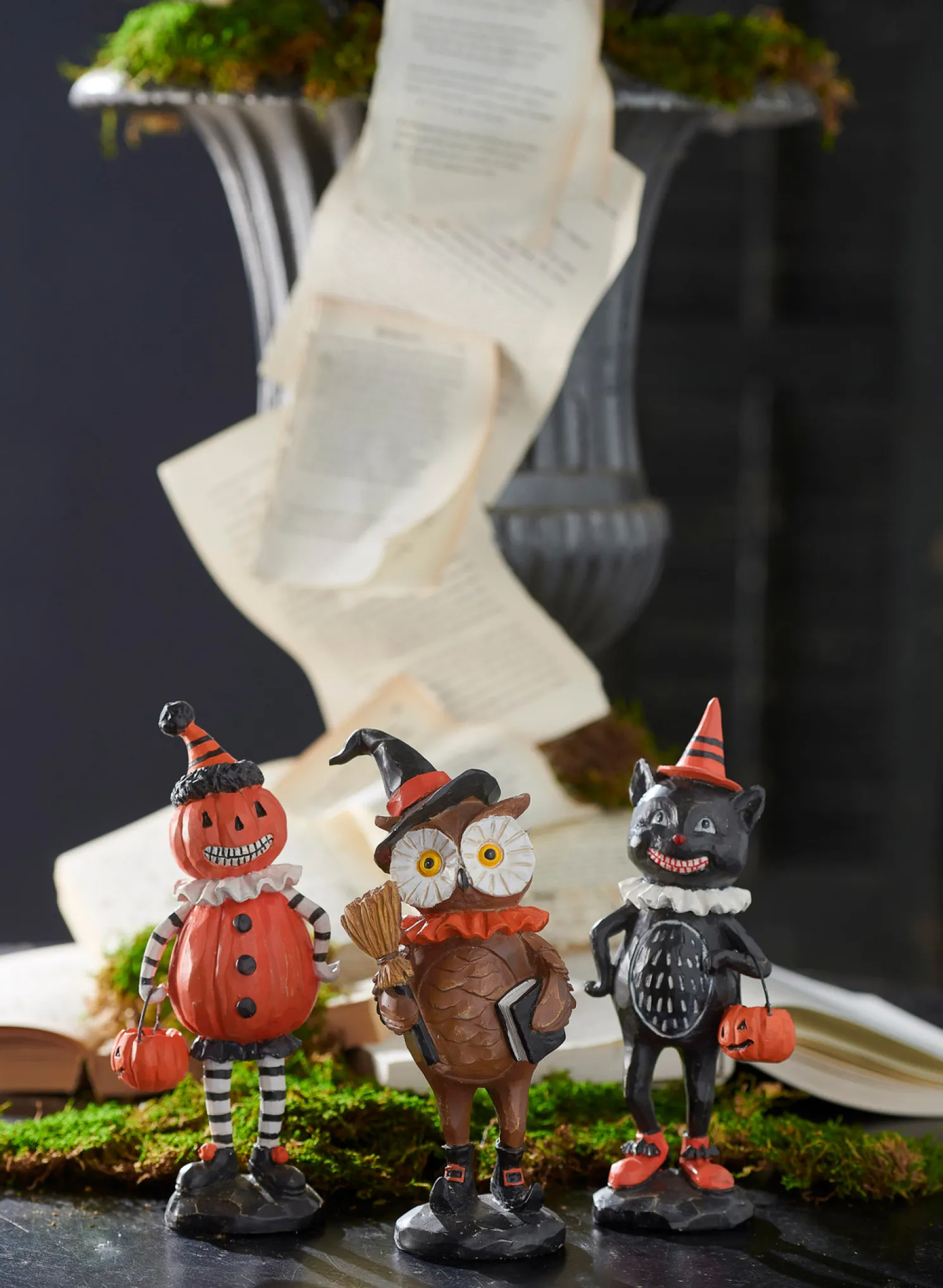 Raz 8" Retro Halloween Party Friends Figures Decoration Set of 3 4412117