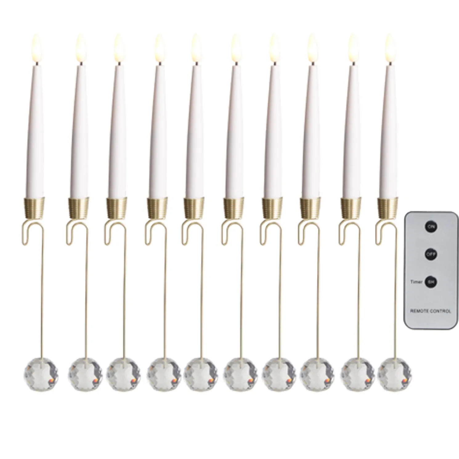 Raz 12.5" Set of 10 Lighted Christmas Tree Candle with Remote 4324004