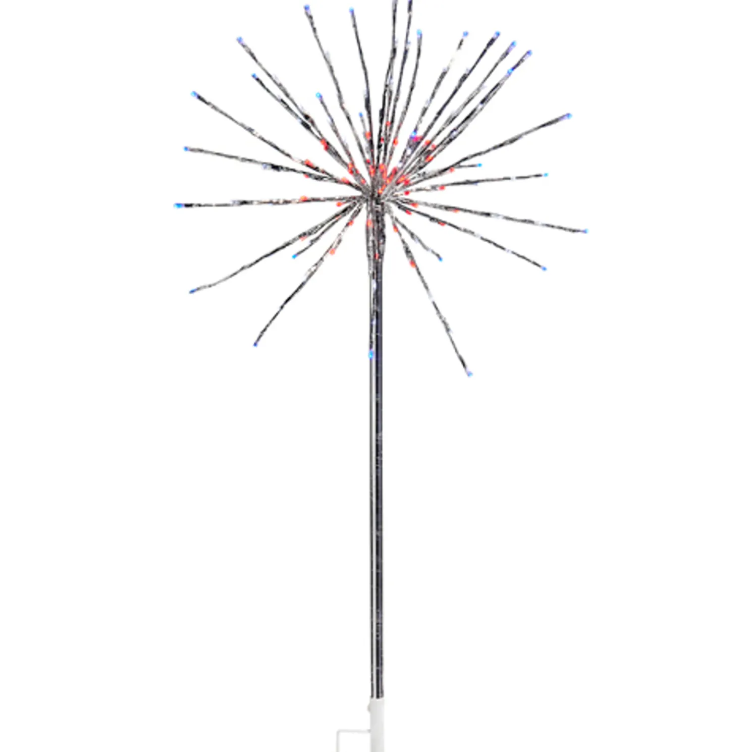 Raz 4' Silver Starburst with Red, White, and Blue LED Lighted Stake L4537005