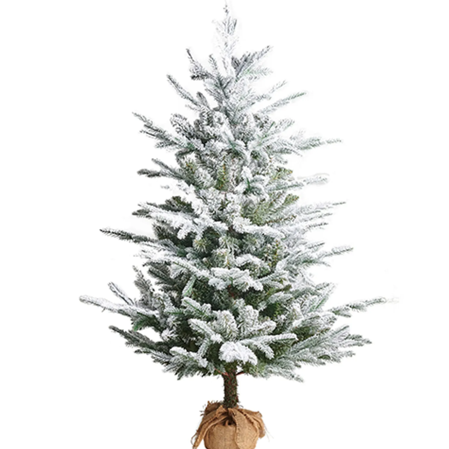 Raz 4.5' Unlit Flocked Tree in Burlap Bag Christmas Decoration 4341765