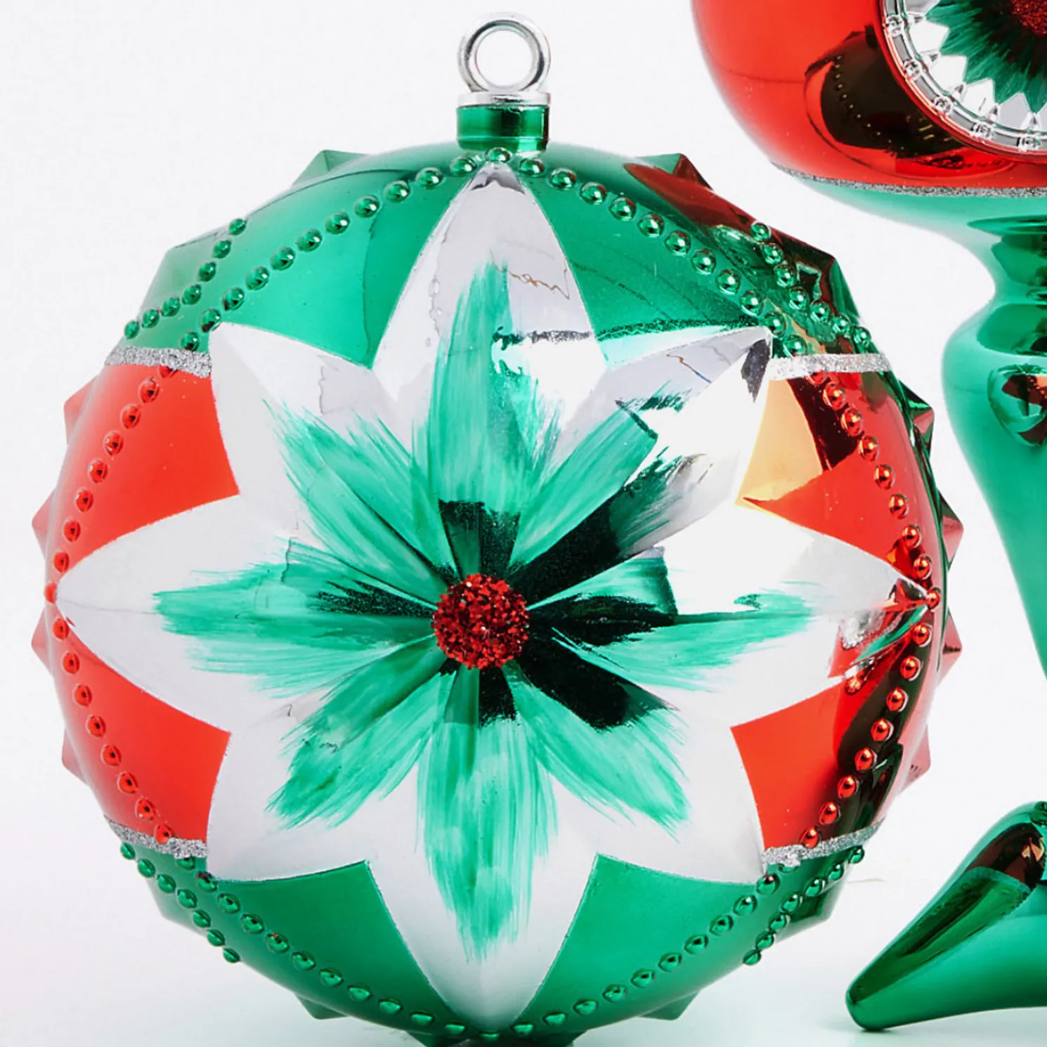 Raz 10" Vintage Inspired Star Large Ball Christmas Ornament 4432722