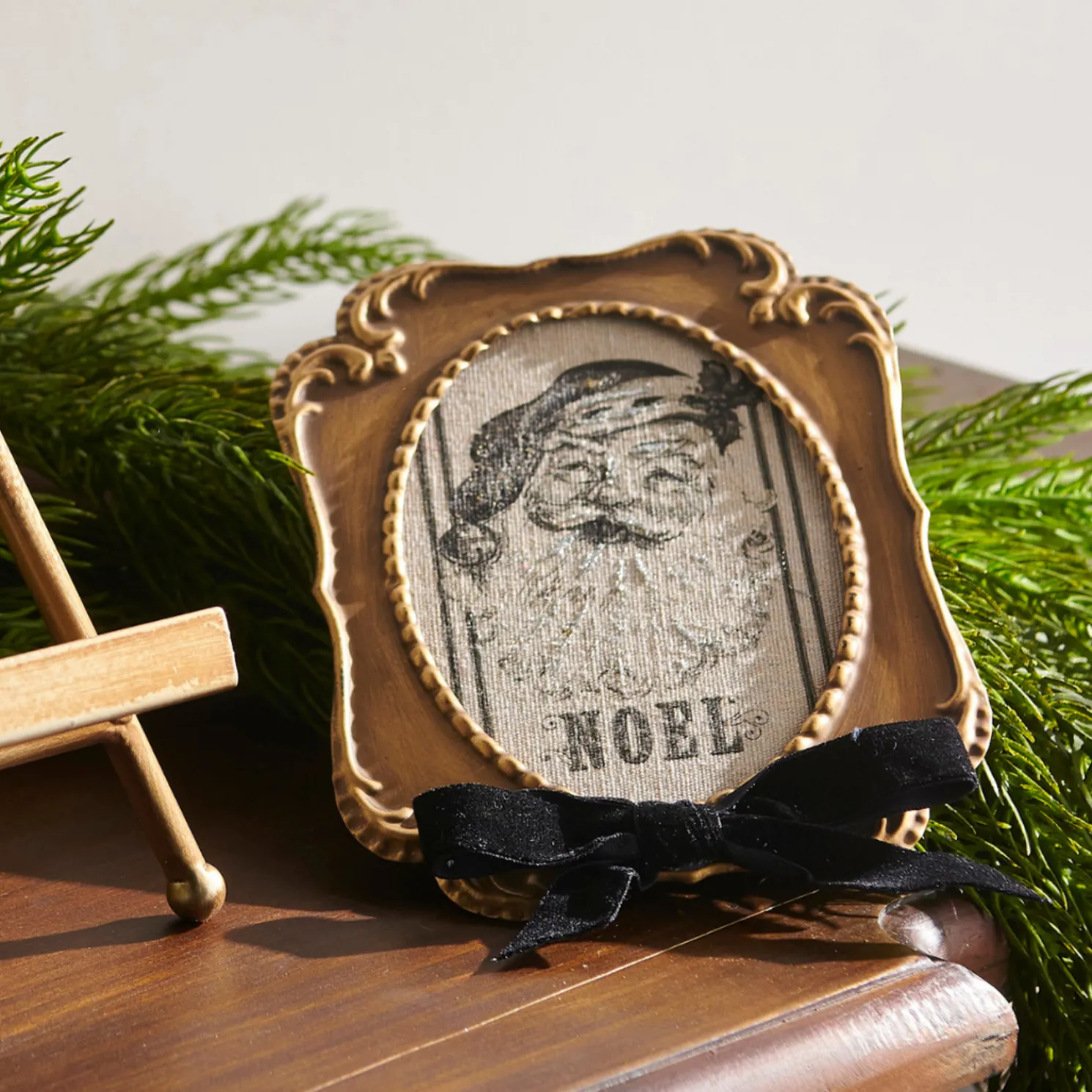 Raz 7" Vintage Santa Gazette Framed Christmas Ornament 4521360