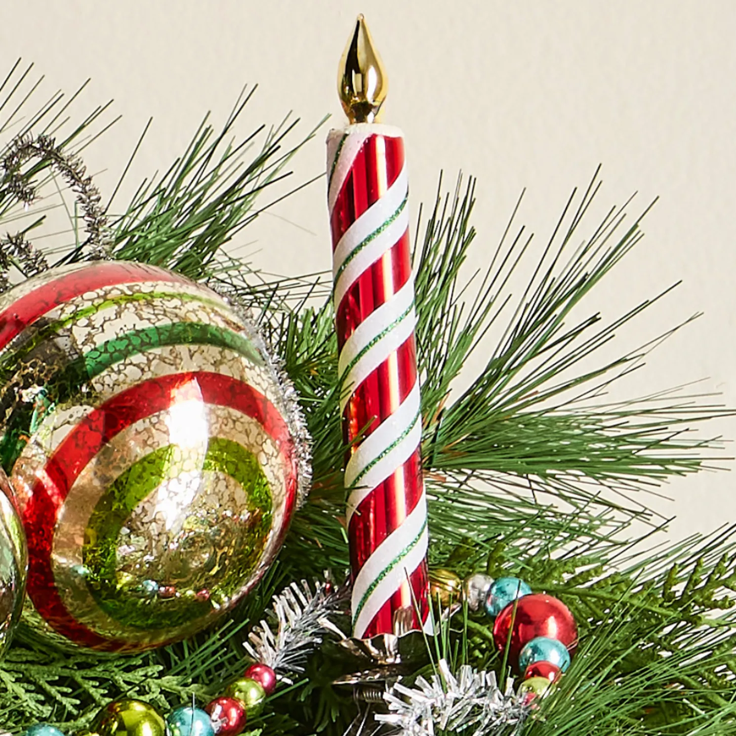 Raz Box of Red and White Clip On Candle Glass Christmas Ornaments 4520883