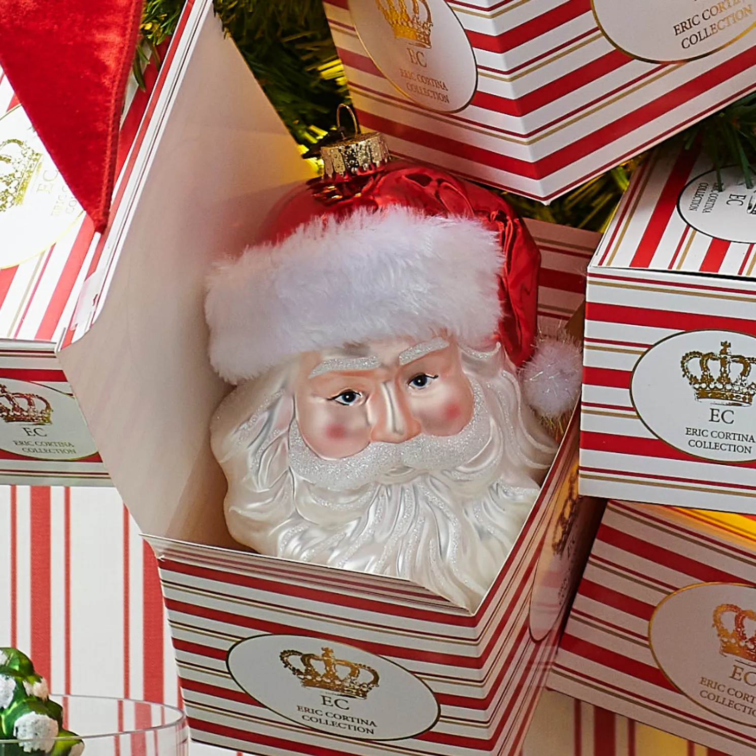 Raz Eric Cortina 7" Father Christmas Glass Christmas Ornament 4553099