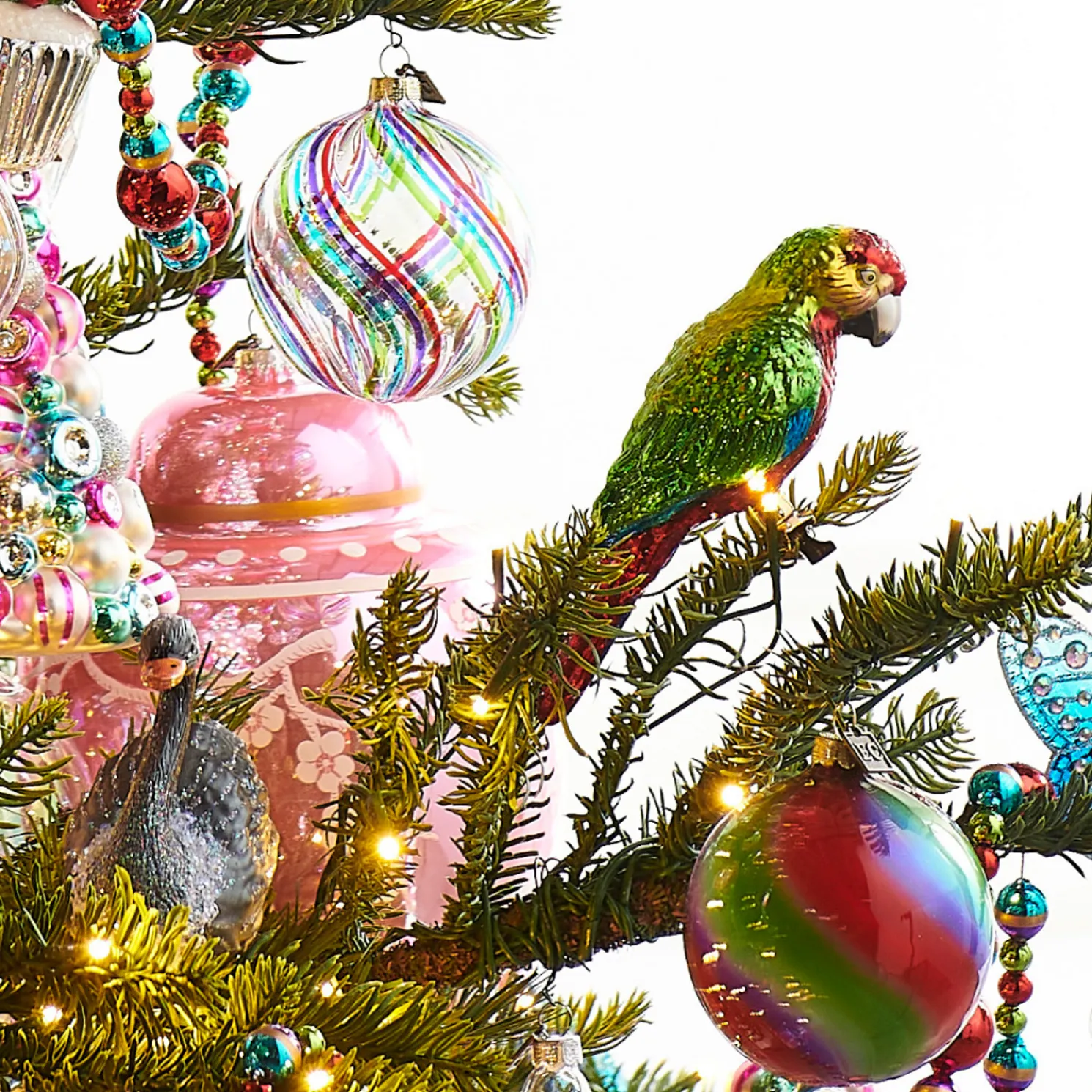 Raz Eric Cortina 3" Rainbow Marble Ball Glass Christmas Ornament 4553141