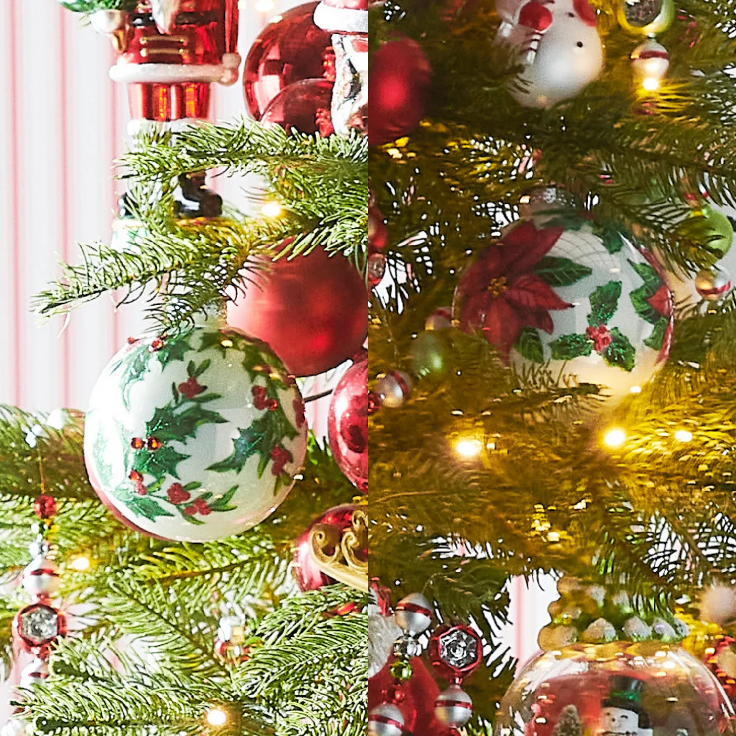 Raz Eric Cortina 3.5" Holly Ball Glass Christmas Ornament 4553103