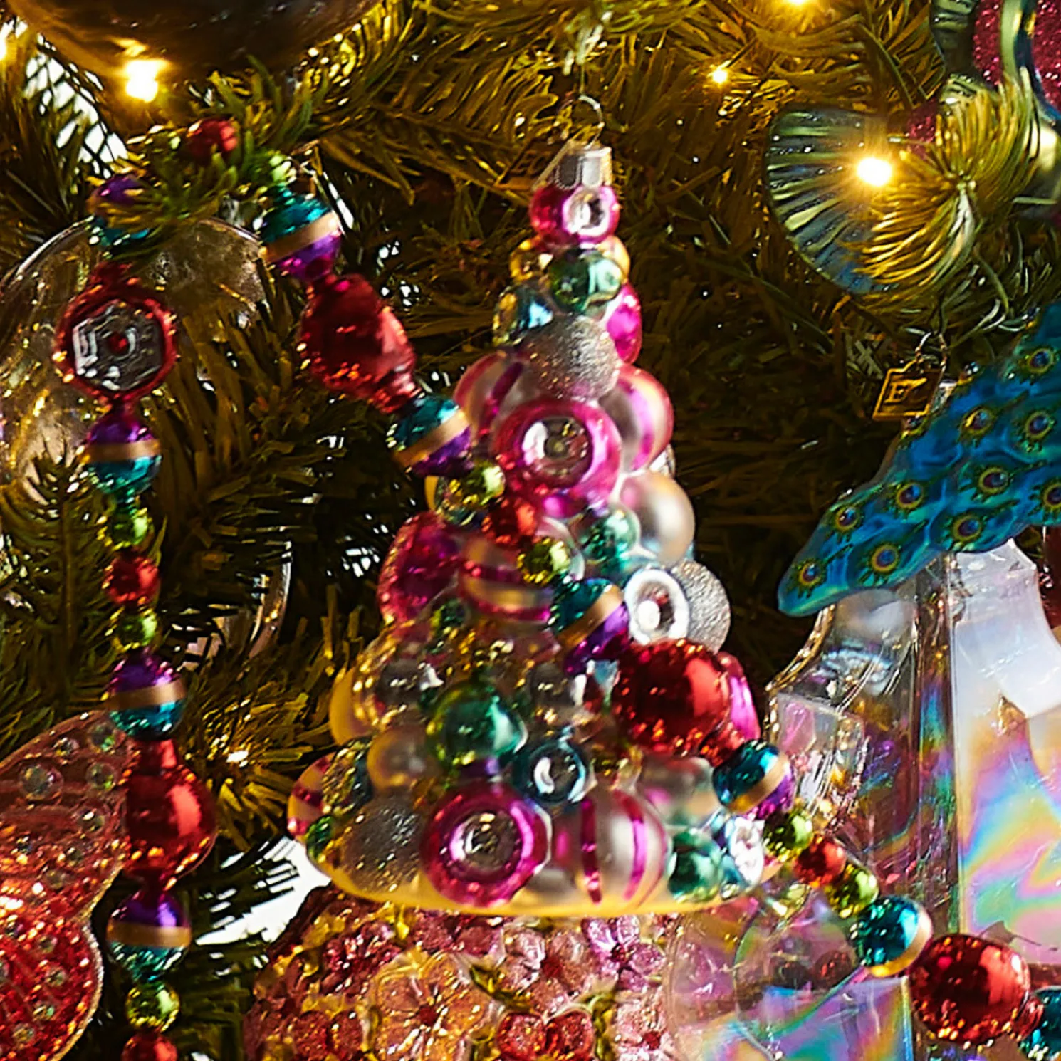 Raz Eric Cortina 5.5" Multicolored Reflector Tree Glass Christmas Ornament 4553179