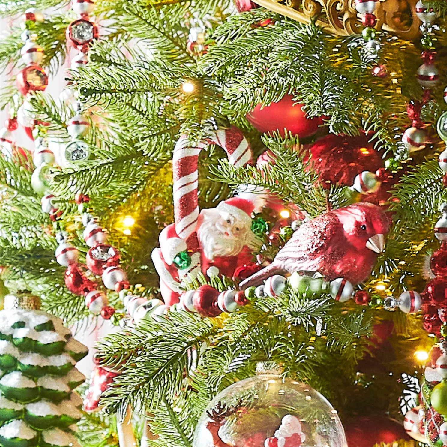 Raz Eric Cortina 6.75" Candy Cane Santa Glass Christmas Ornament 4553105