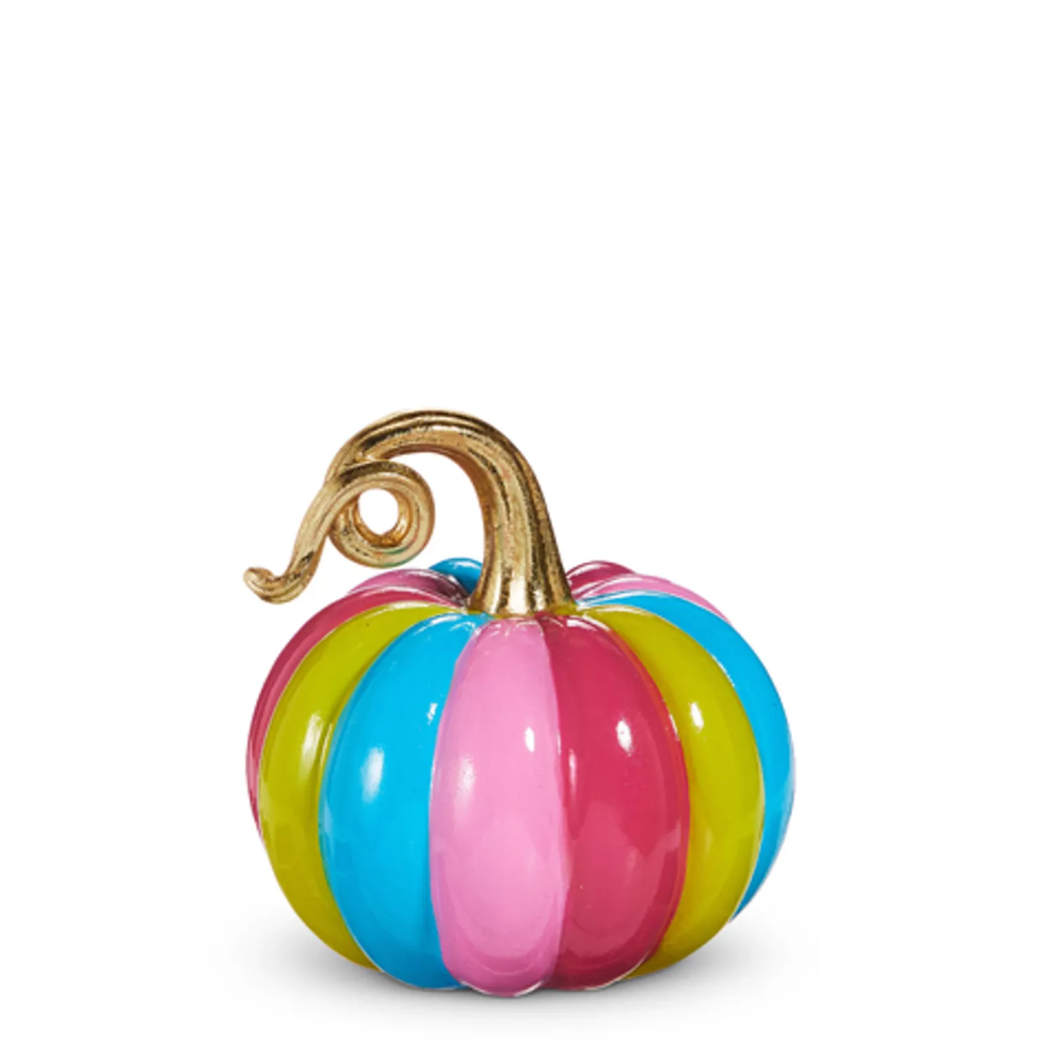 Raz Multicolor High Gloss Pumpkin Halloween Decoration