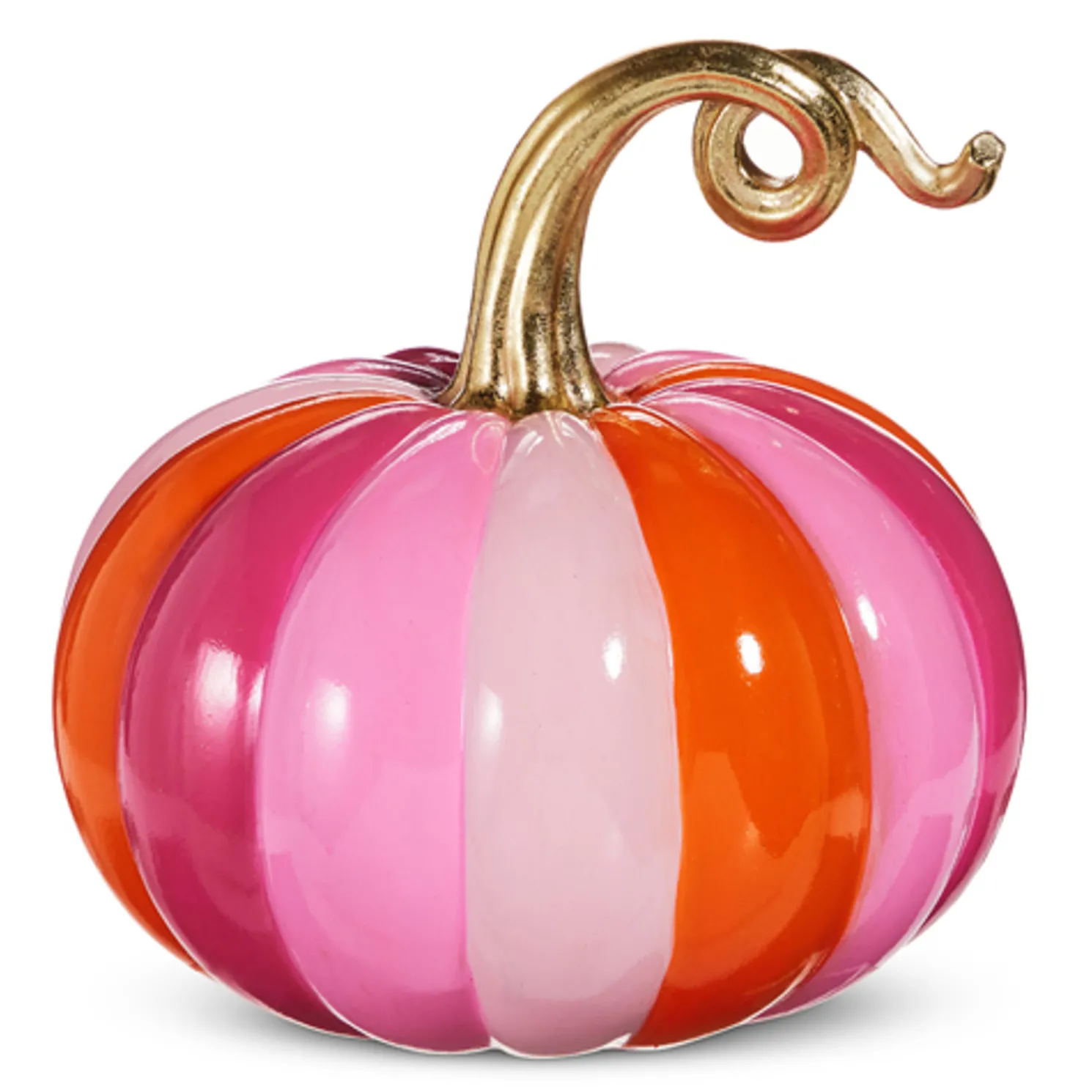 Raz Multicolor High Gloss Pumpkin Halloween Decoration