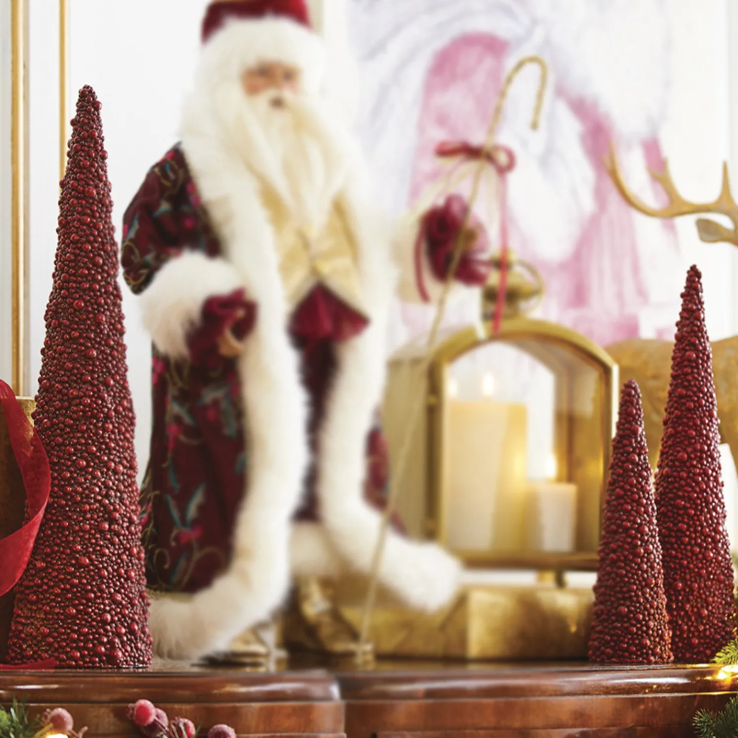 Raz Set of 3 Red Berry Cone Christmas Tree 4211312