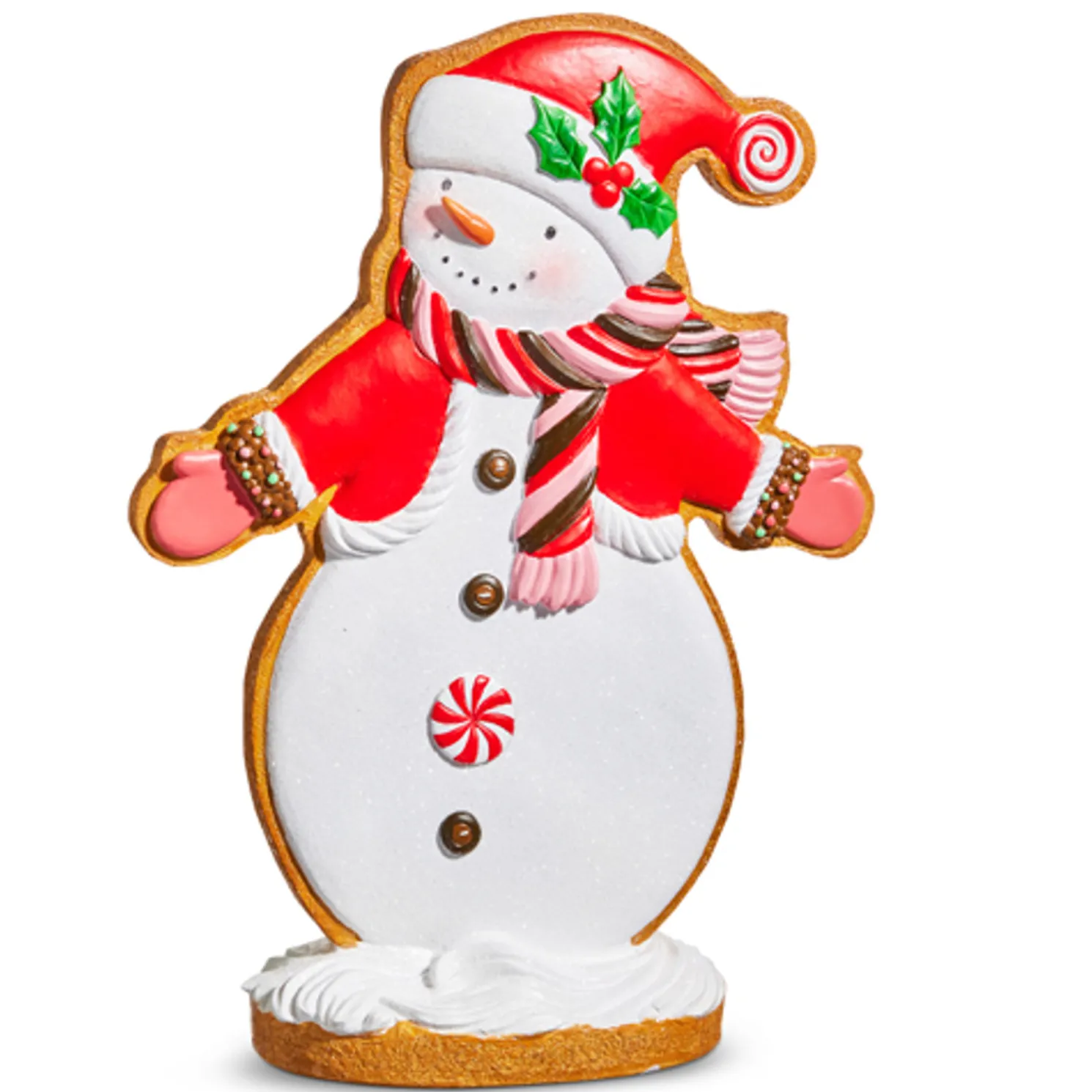 Raz Standing Christmas Gingerbread Cookie Snowman Figure