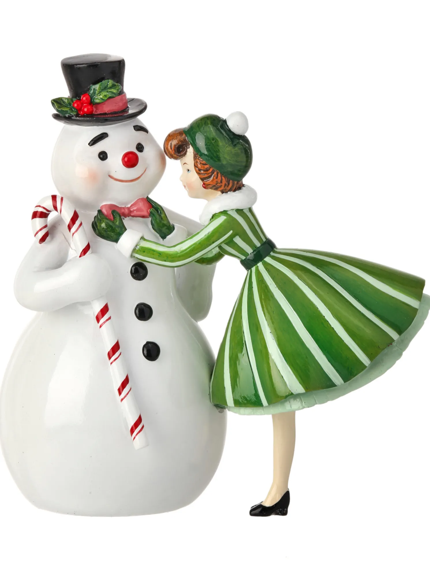 Regency 6.5" Retro Snowman with Lady Christmas Figure MTX73132