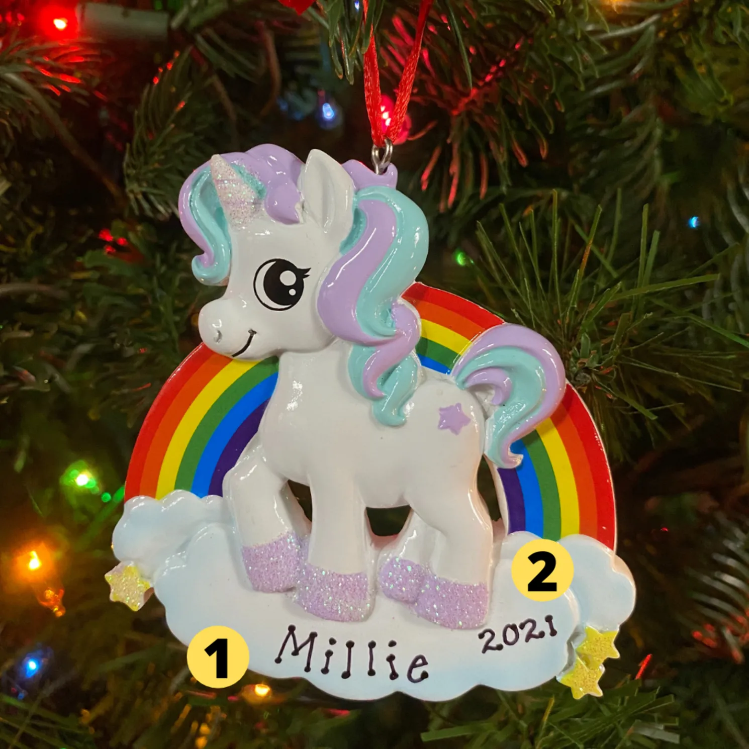 Unicorn Personalized Christmas Ornament OR1652